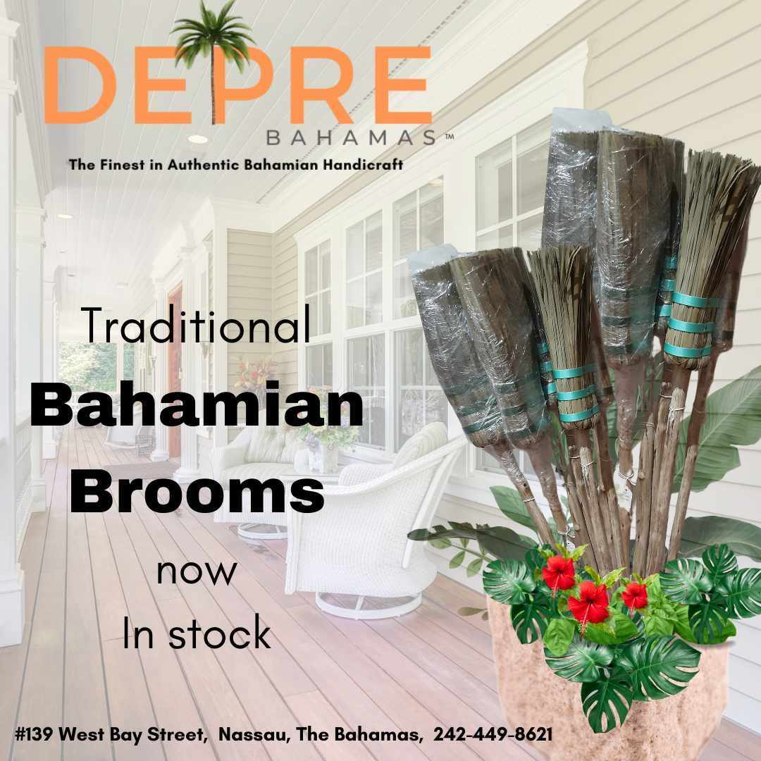 Bahamian made traditional brooms