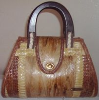 Brown & White Silver Palm Bag